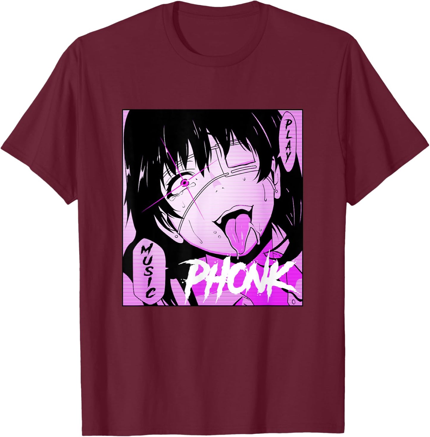 Aggressive Anime phonk apparel T-Shirt - T-Shirt | Maroon