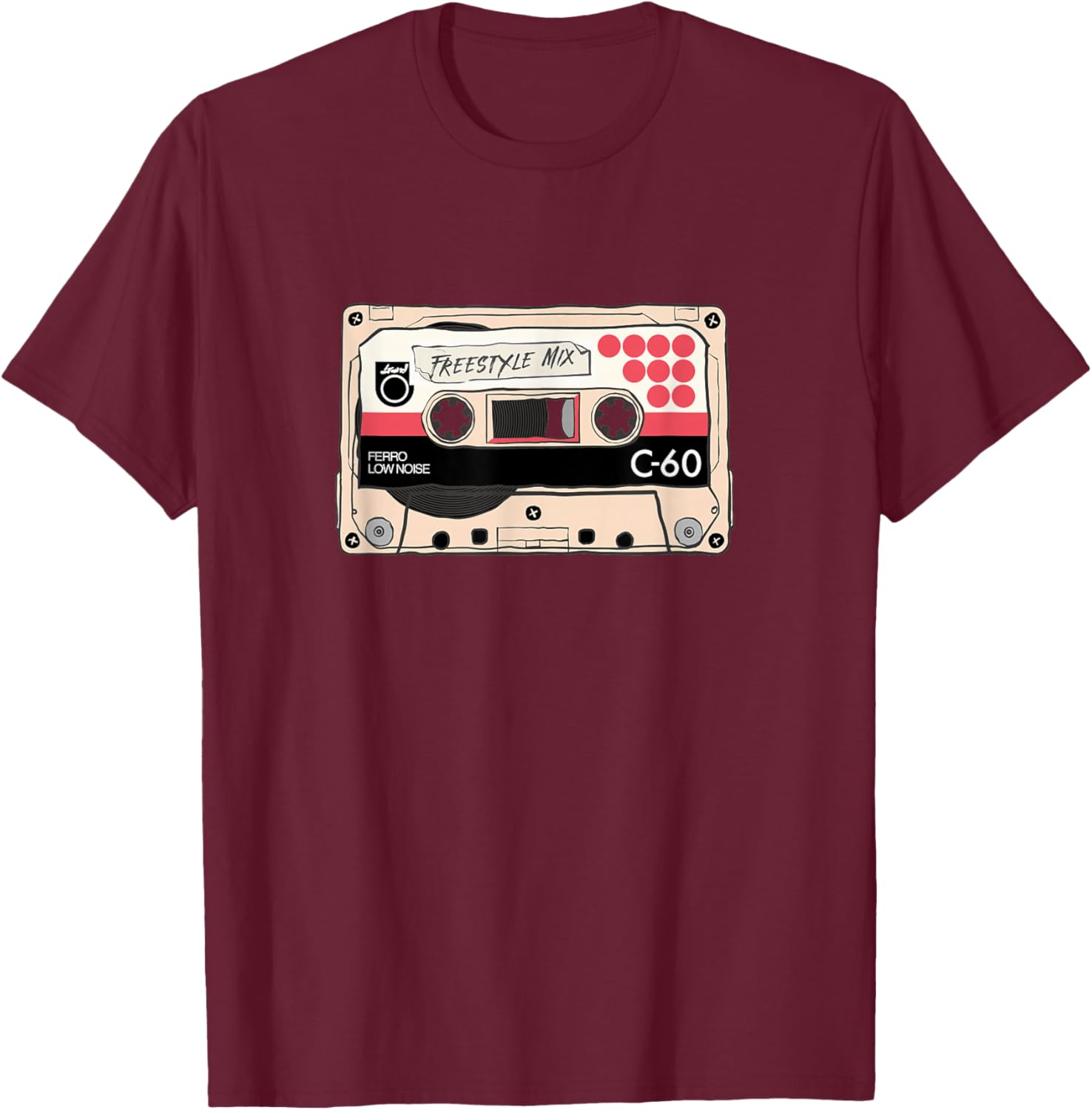 Freestyle Mix Tape Retro Vintage 80s Music Fan T-Shirt - T-Shirt | Maroon