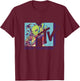 Mademark x MTV - The official MTV Logo with an alien drinking milk of coconut T-Shirt - T-Shirt | Maroon