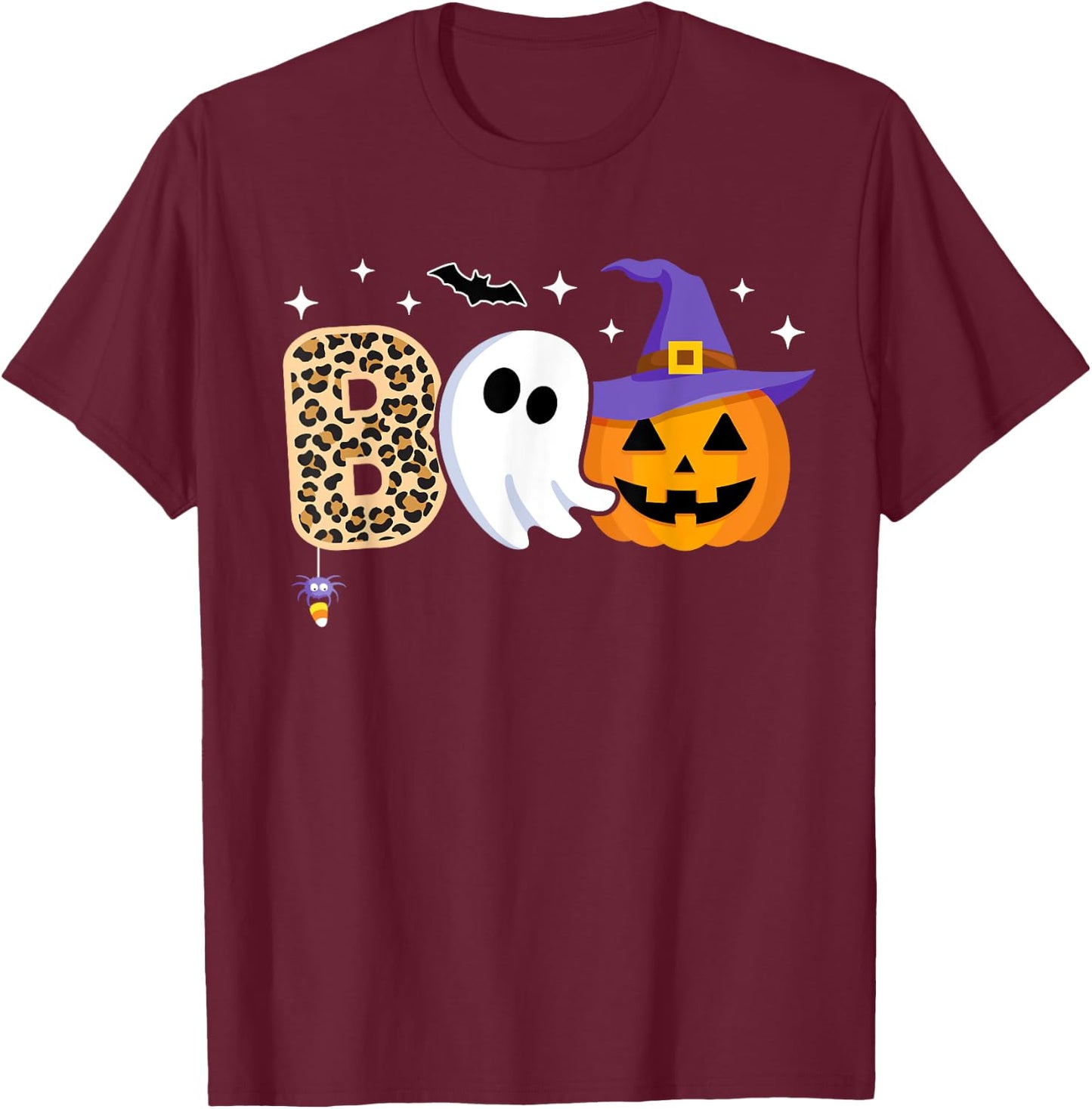 Halloween Boo Spooky Season Ghost Witch Women Toddler Girls T-Shirt - T-Shirt | Maroon