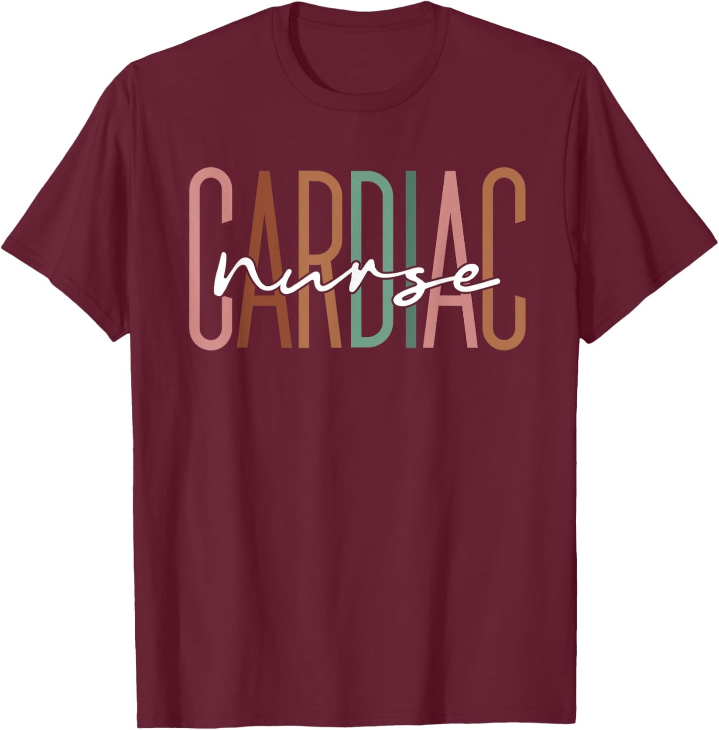 Simple Cicu Cvicu Cardiology Heart Healthcare Cardiac Nurse T-Shirt - T-Shirt | Maroon