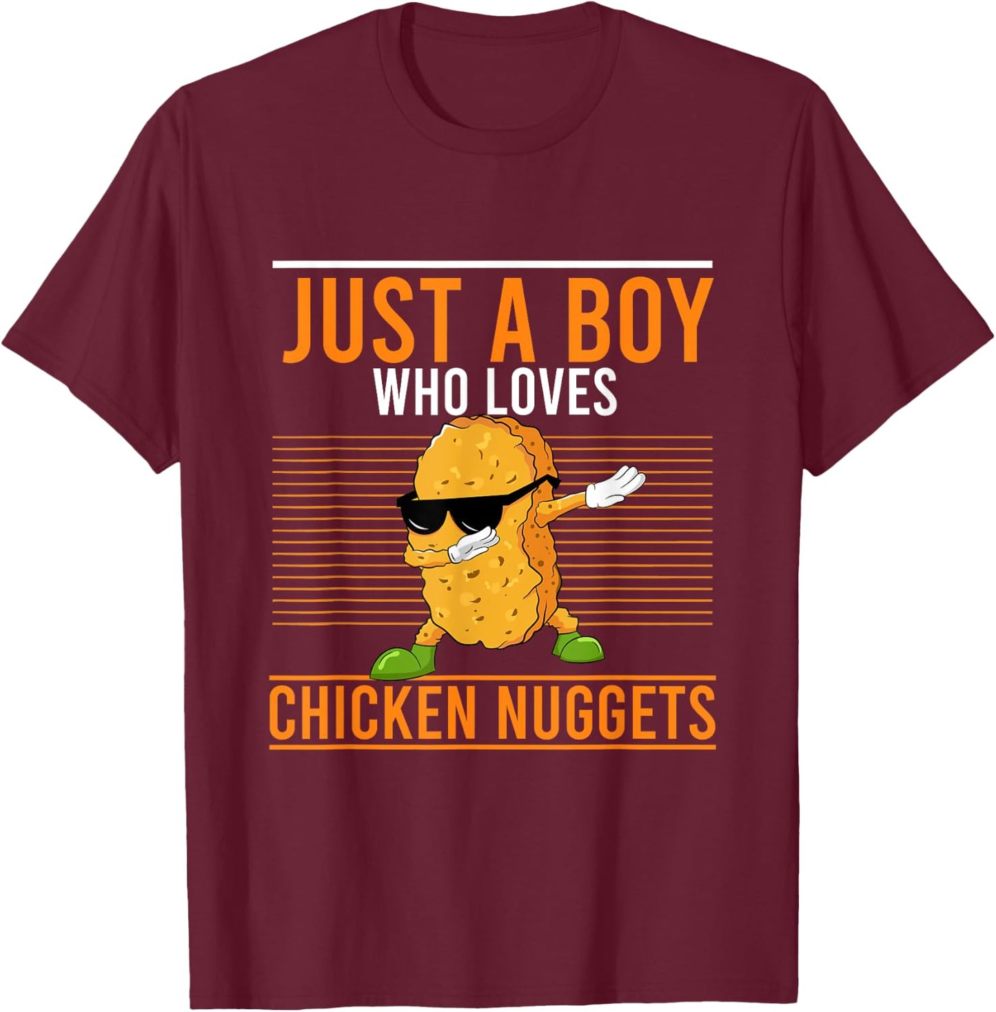 Cool Dabbing Just A Boy Who Loves Chicken Nuggets T-Shirt - T-Shirt | Maroon