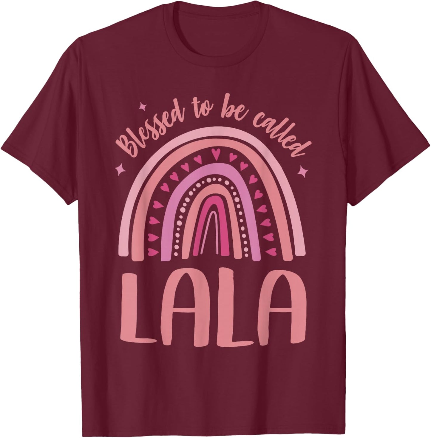 Lala for Grandma Women Mother's Day Blessed Lala T-Shirt - T-Shirt | Maroon