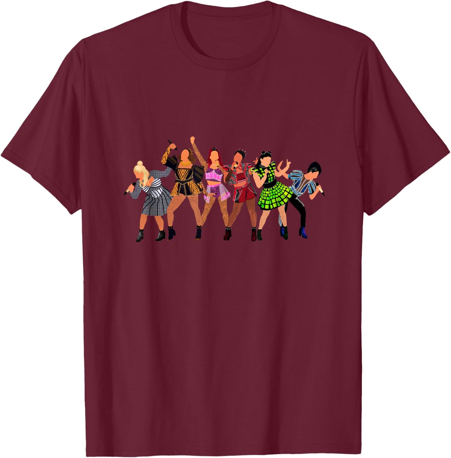 Six Queens Musical Theatre Theater Musicals T-Shirt - T-Shirt | Maroon