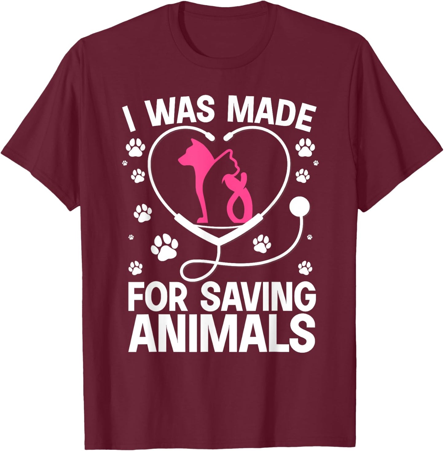 Funny Veterinary Design Women Veterinarian Vet Tech T-Shirt - T-Shirt | Maroon