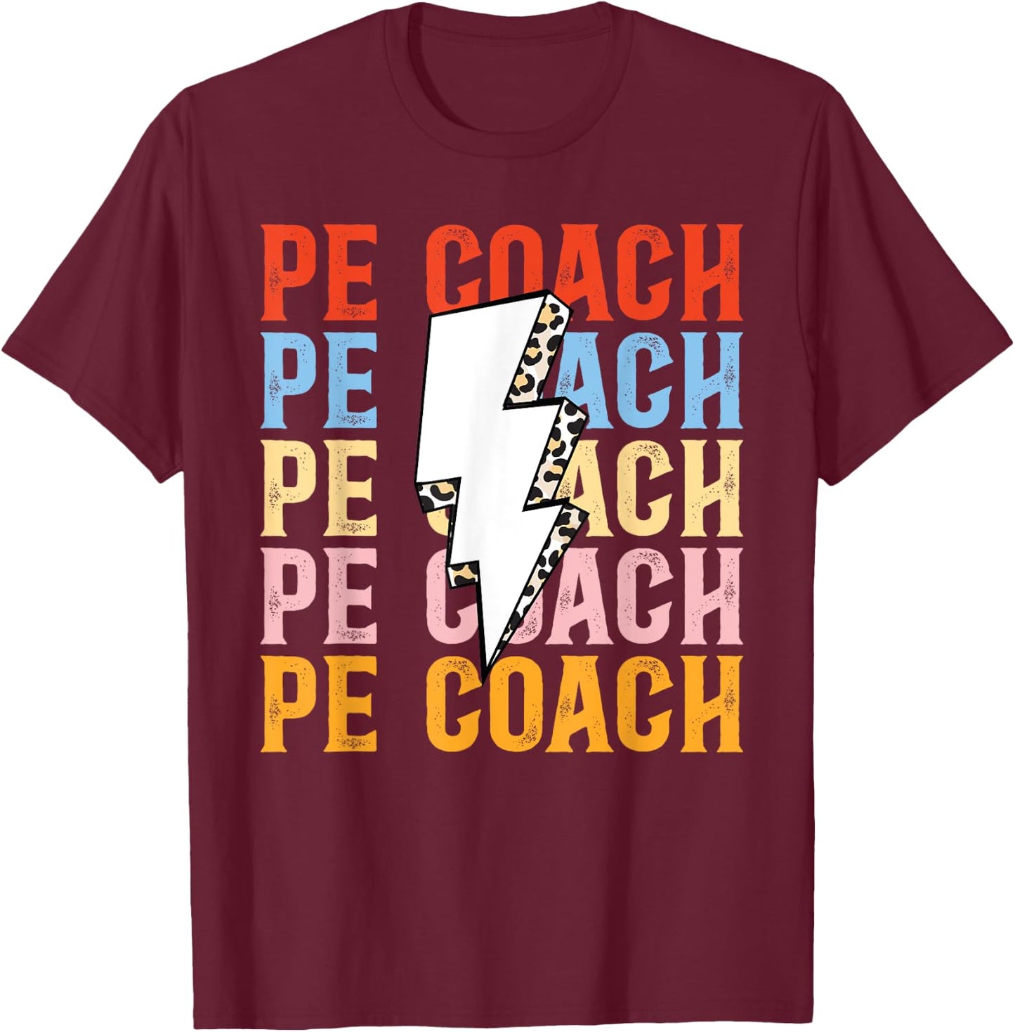 PE Teacher Vintage retro Physical Education Teacher Men Women T-Shirt - T-Shirt | Maroon