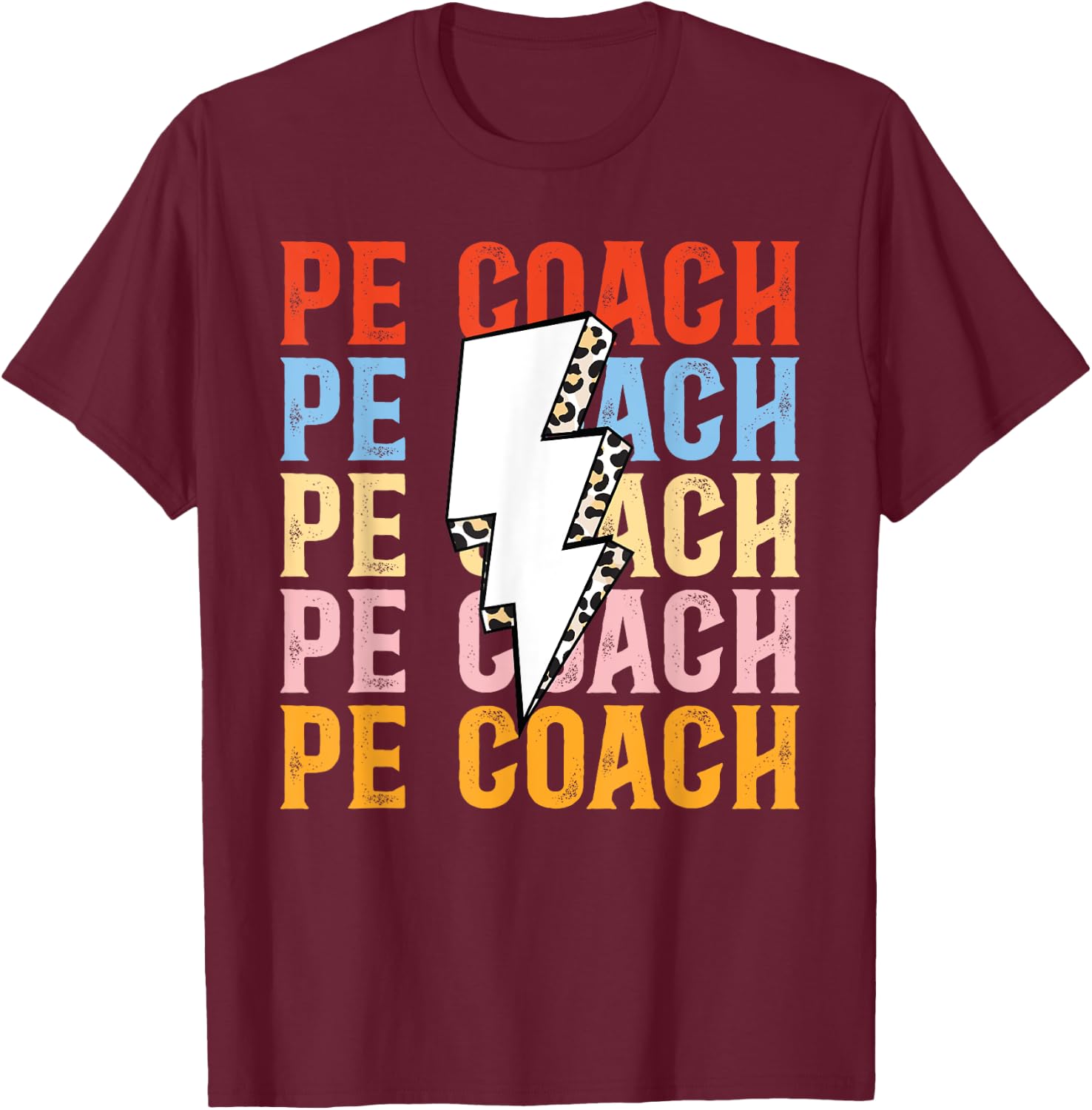 PE Teacher Vintage retro Physical Education Teacher Men Women T-Shirt - T-Shirt | Maroon