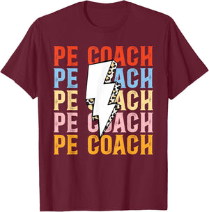PE Teacher Vintage retro Physical Education Teacher Men Women T-Shirt - T-Shirt | Maroon