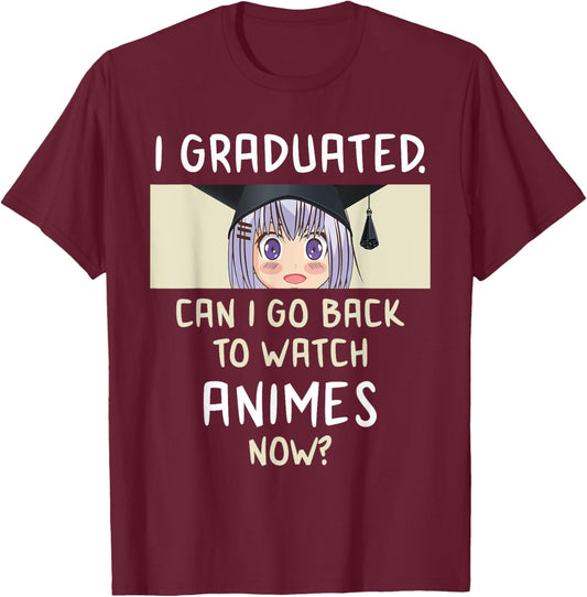 2025 Graduation anime lover high school college grad T-Shirt - T-Shirt | Maroon