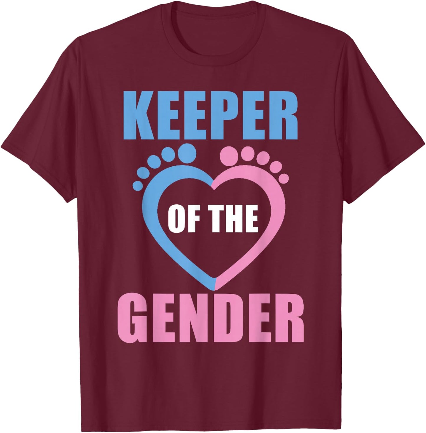 Baby Reveal Party Gender Reveal Keeper of The Gender T-Shirt - T-Shirt | Maroon