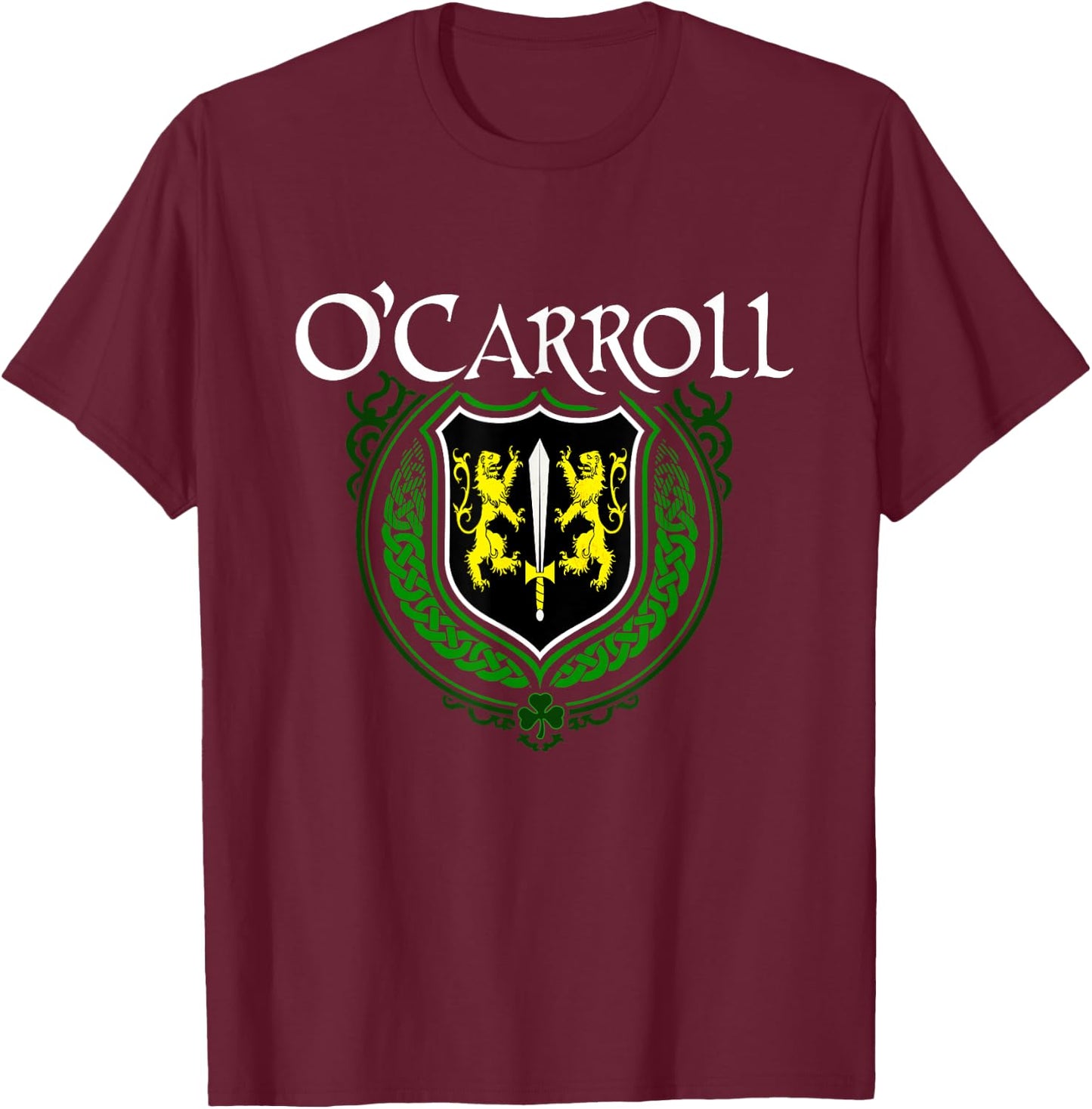 O'Carroll Surname Irish Clan Tartan Badge Ireland T-Shirt - T-Shirt | Maroon
