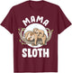 Mama Sloth Cute Pregnancy Announcement Mom to be Sloth Mama T-Shirt - T-Shirt | Maroon