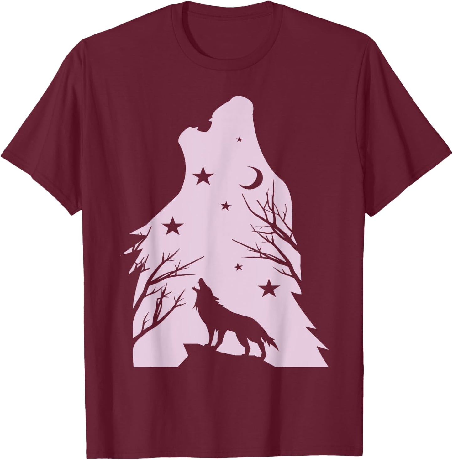 Wolf Costume Graphic For Wolves Lover Young Girls & Women T-Shirt - T-Shirt | Maroon