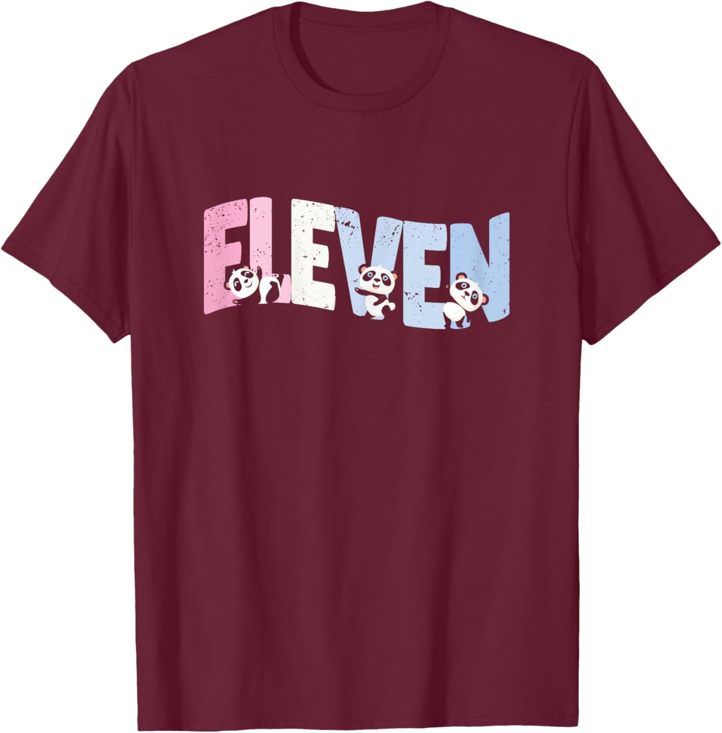 11 Year Old Cute Panda Birthday Girl 11th B-day T-Shirt - T-Shirt | Maroon