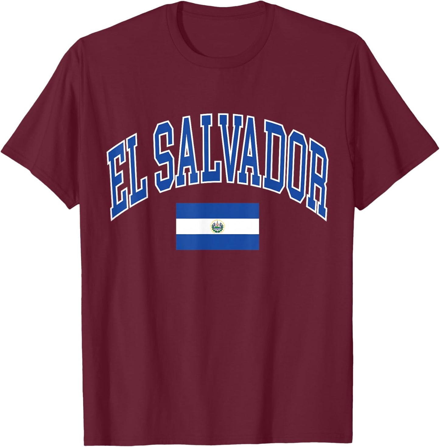 El Salvador Flag T-Shirt - T-Shirt | Maroon