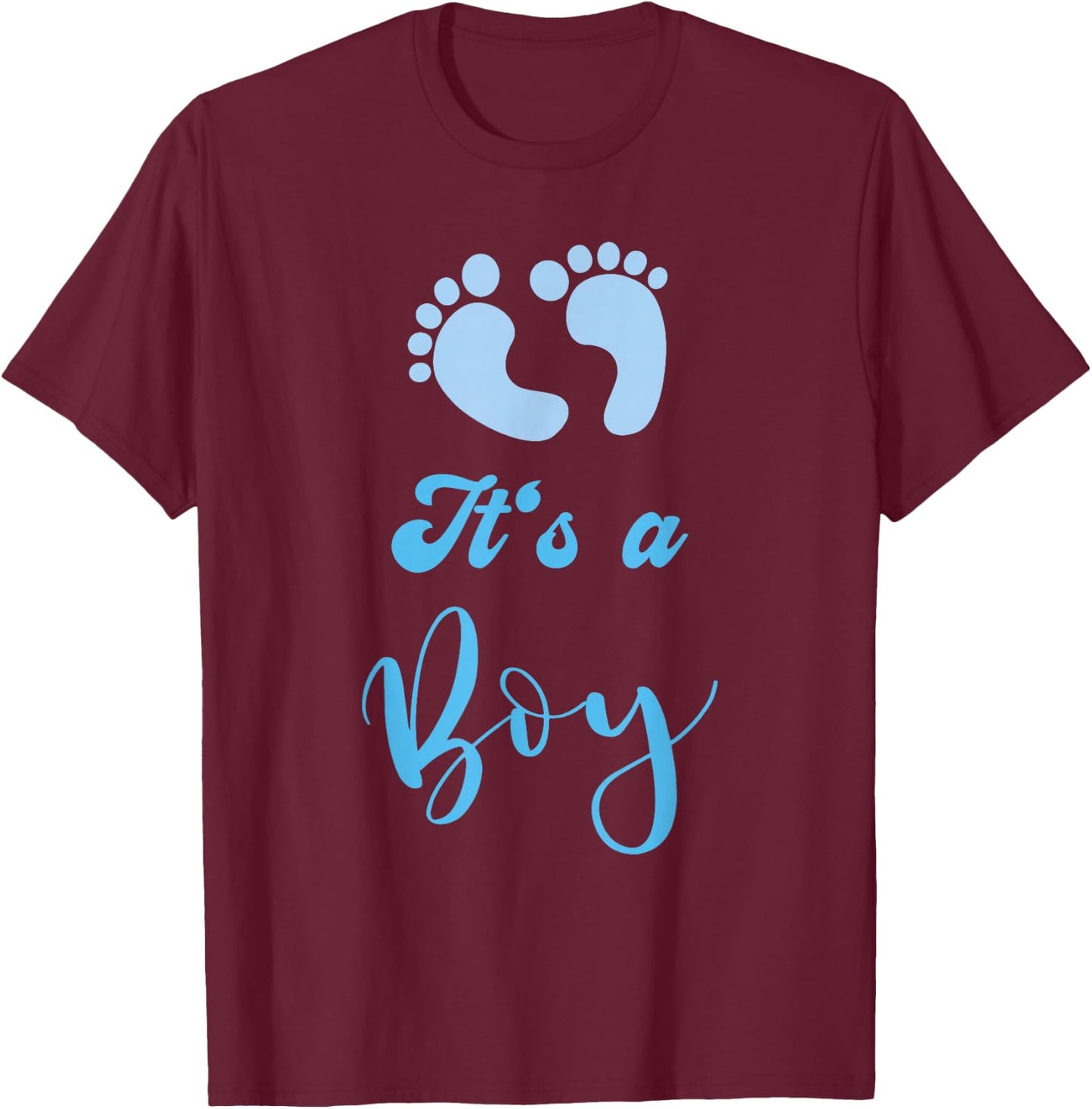 Its a Boy with Feet Baby Shower Party T-Shirt - T-Shirt | Maroon
