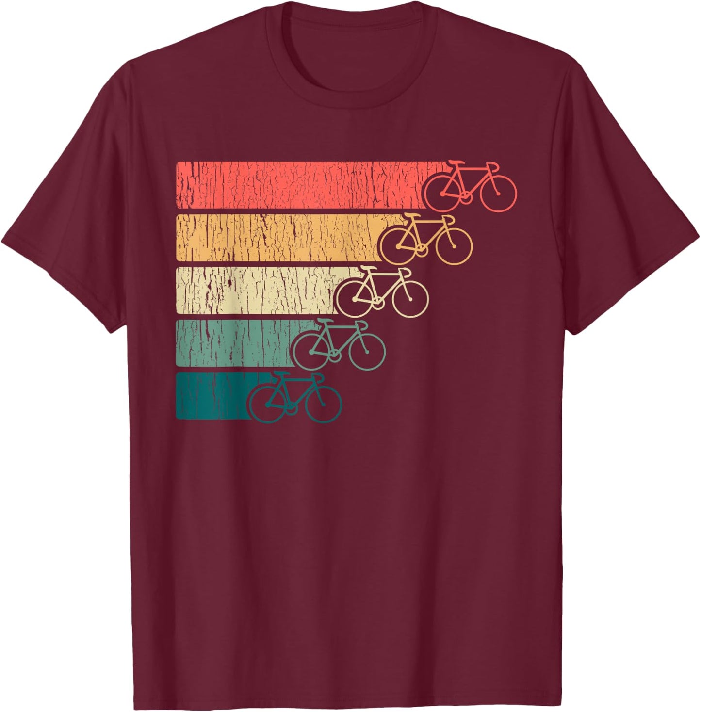 Vintage Minimalistic Cycling Funny Biking Bicycle Enthusiast T-Shirt - T-Shirt | Maroon