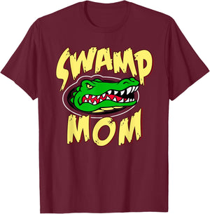 Swamp Mom,Mother of Student at School with Alligator Mascot T-Shirt - T-Shirt | Maroon