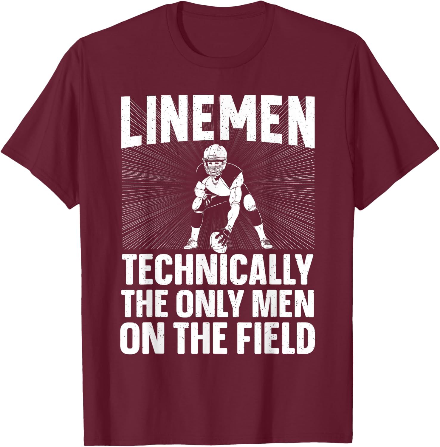Funny Lineman Art Boys Coach Football Player Linemen T-Shirt - T-Shirt | Maroon