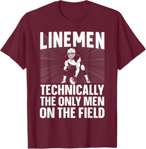 Funny Lineman Art Boys Coach Football Player Linemen T-Shirt - T-Shirt | Maroon