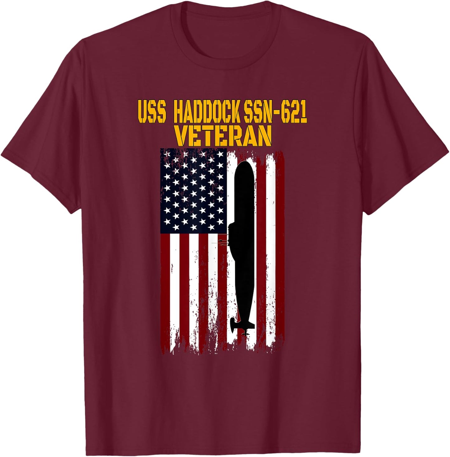 USS Haddock SSN-621 Submarine Veterans Day Father's Day T-Shirt - T-Shirt | Maroon