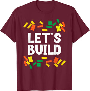 Master Builder Bricks Blocks Play Toys T-Shirt - T-Shirt | Maroon