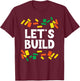 Master Builder Bricks Blocks Play Toys T-Shirt - T-Shirt | Maroon