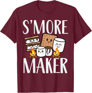 Smore Maker, Funny Kawaii S'more Summer Camper Team Squad T-Shirt - T-Shirt | Maroon