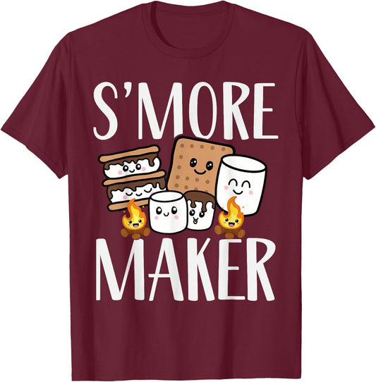Smore Maker, Funny Kawaii S'more Summer Camper Team Squad T-Shirt - T-Shirt | Maroon
