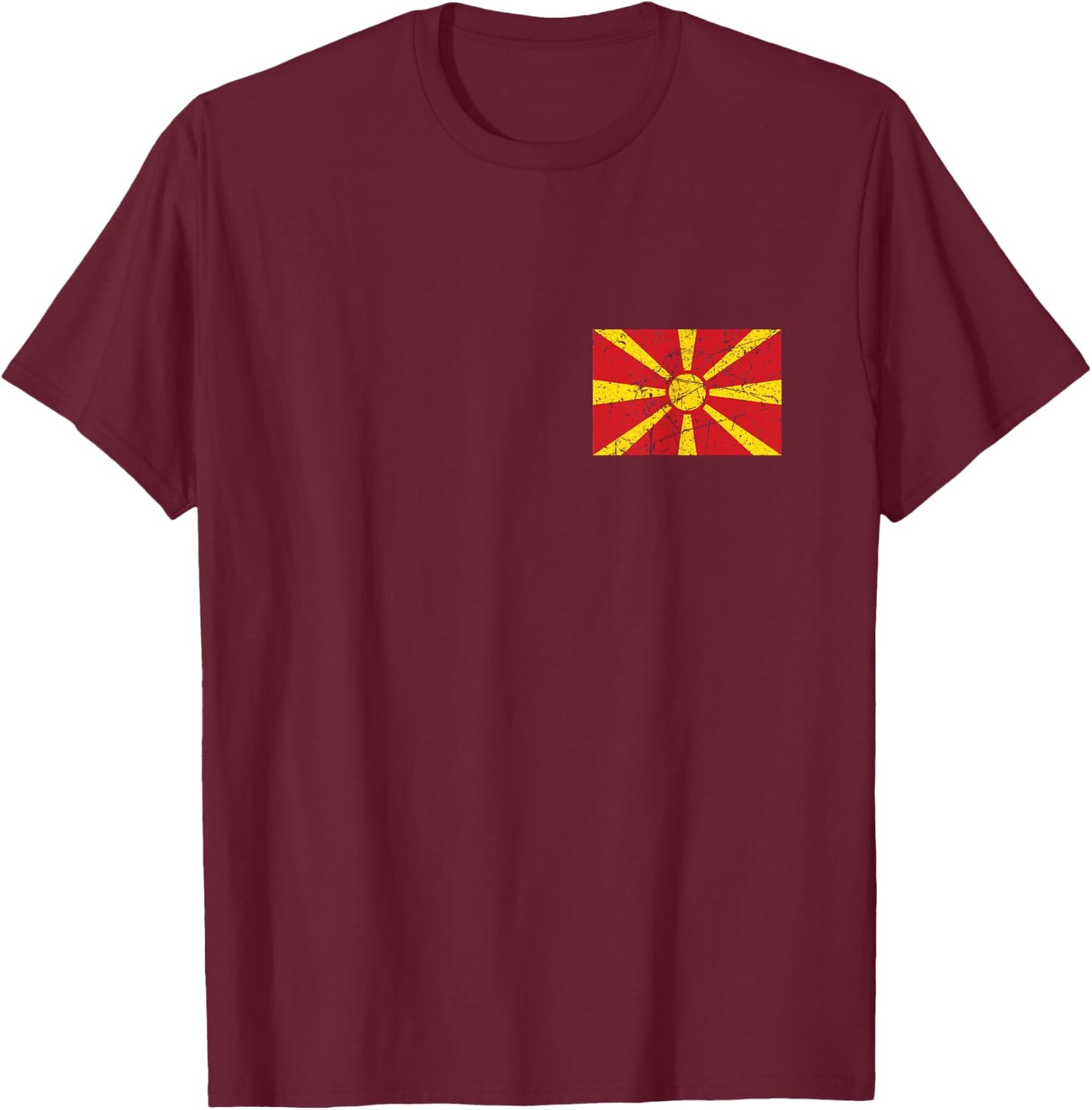 North Macedonia Flag Macedonia Gifts Men Women Kids Boy Girl T-Shirt - T-Shirt | Maroon