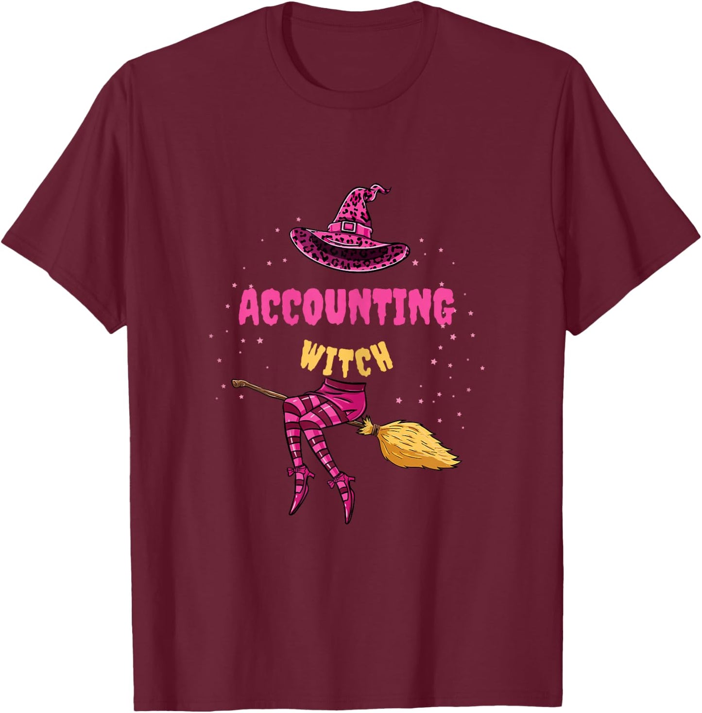 Accounting Witch Halloween Accounting T-Shirt - T-Shirt | Maroon