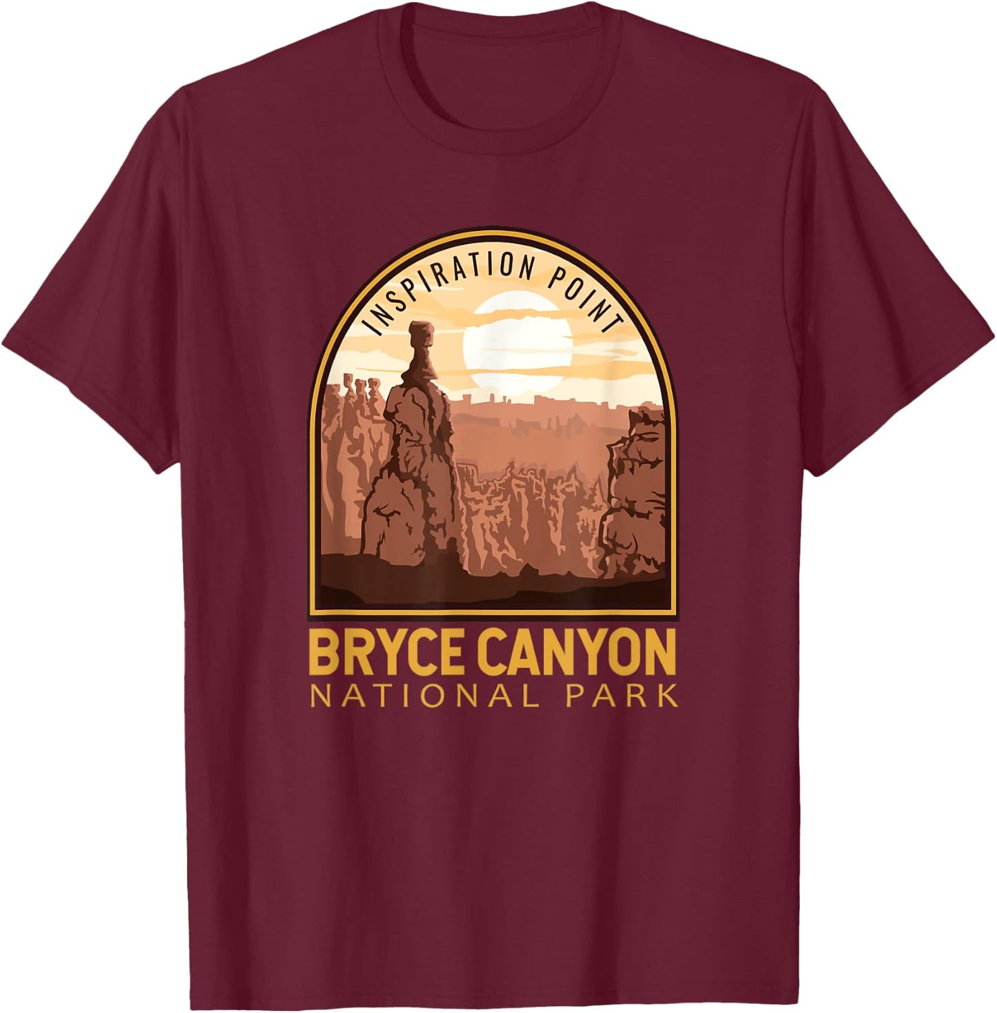 Bryce Canyon National Park Vintage Emblem T-Shirt - T-Shirt | Maroon