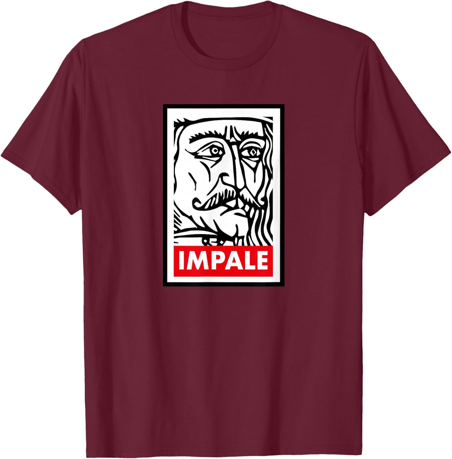 Vlad The Impaler Impale Gothic Grunge Occult Vampire T-Shirt - T-Shirt | Maroon