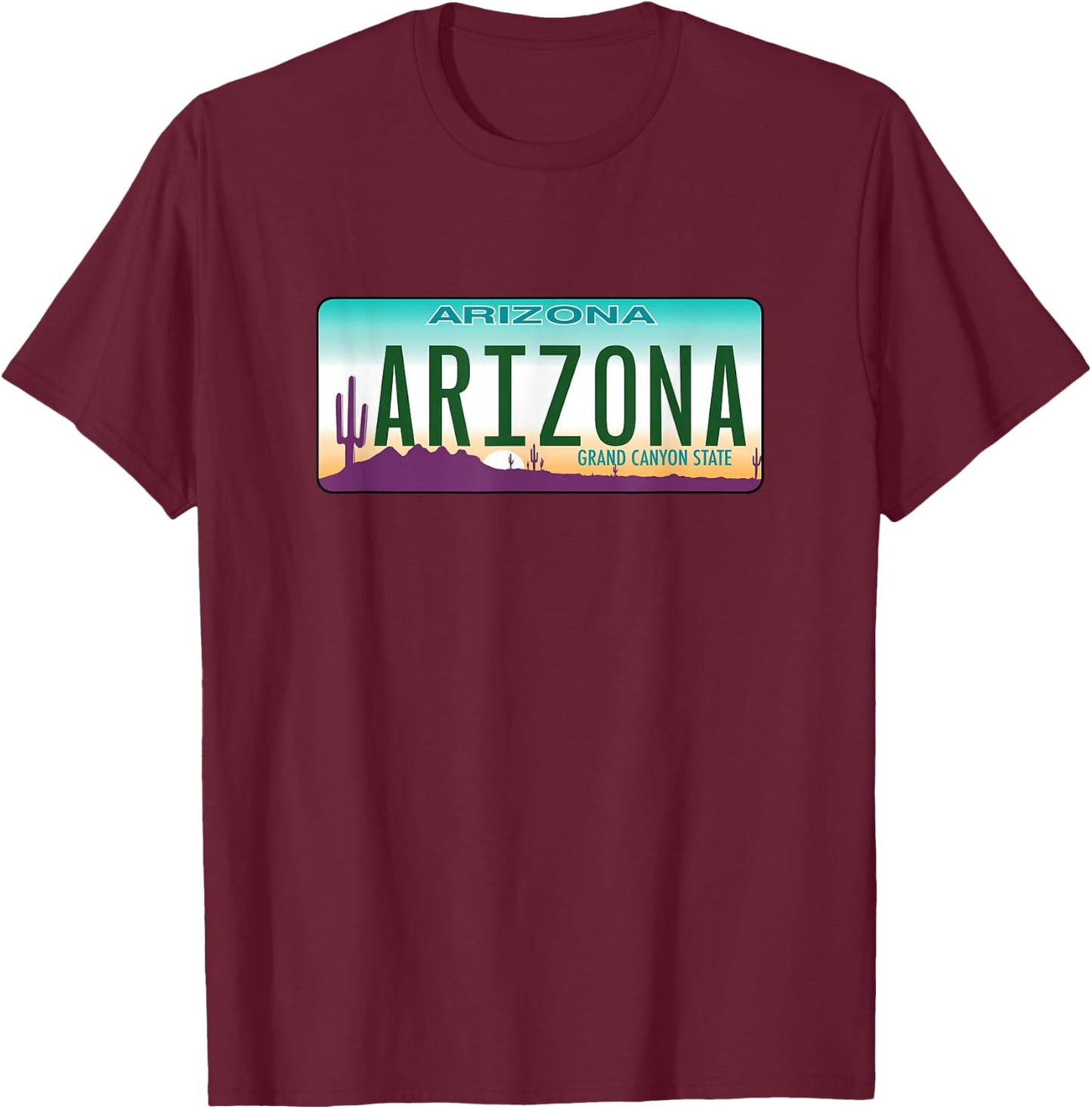 Arizona License Plate - Throwback Design - Classic T-Shirt - T-Shirt | Maroon