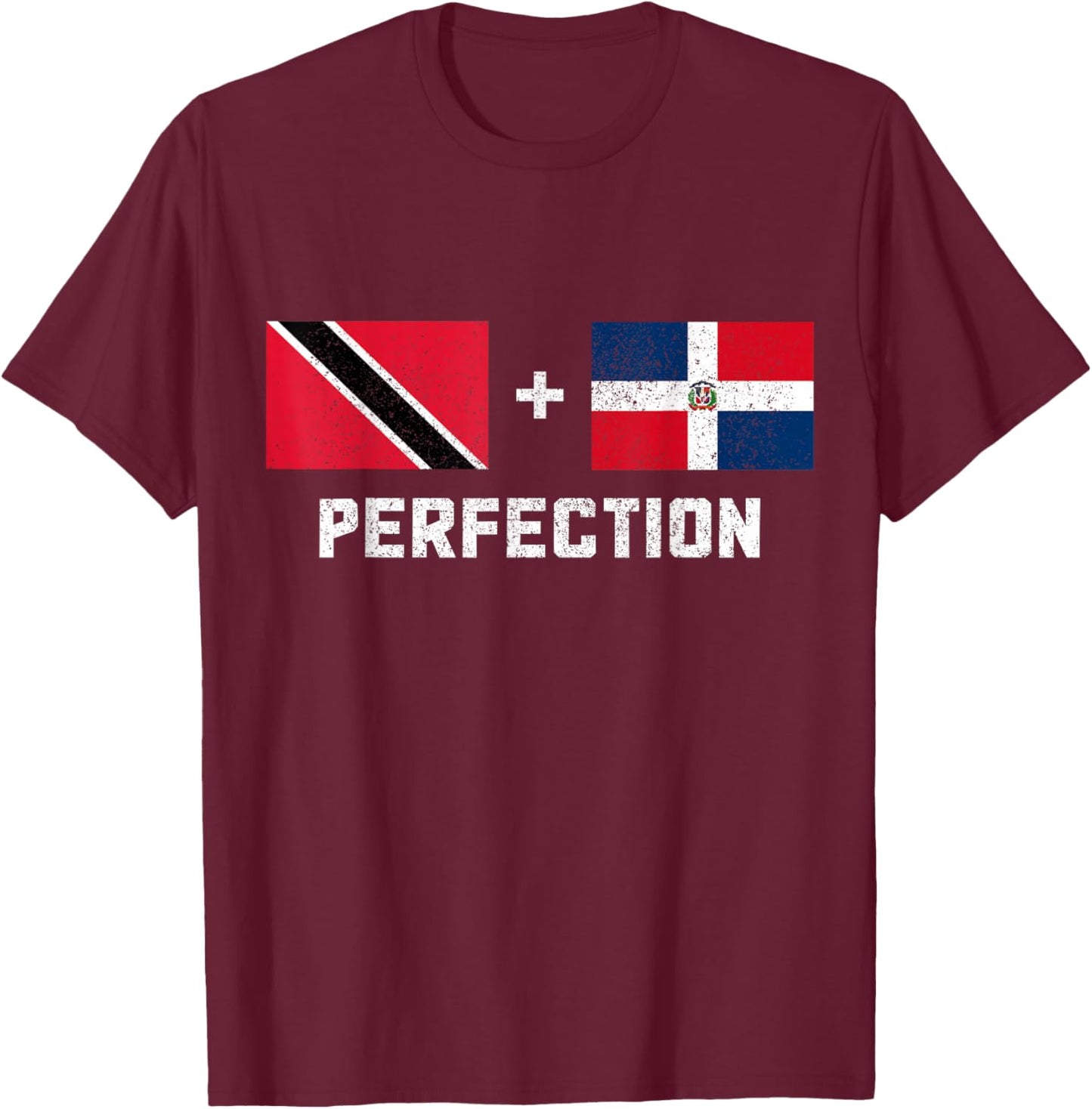 Trinidad & Tobago Dominican Republic Trinidadian Flag T-Shirt - T-Shirt | Maroon