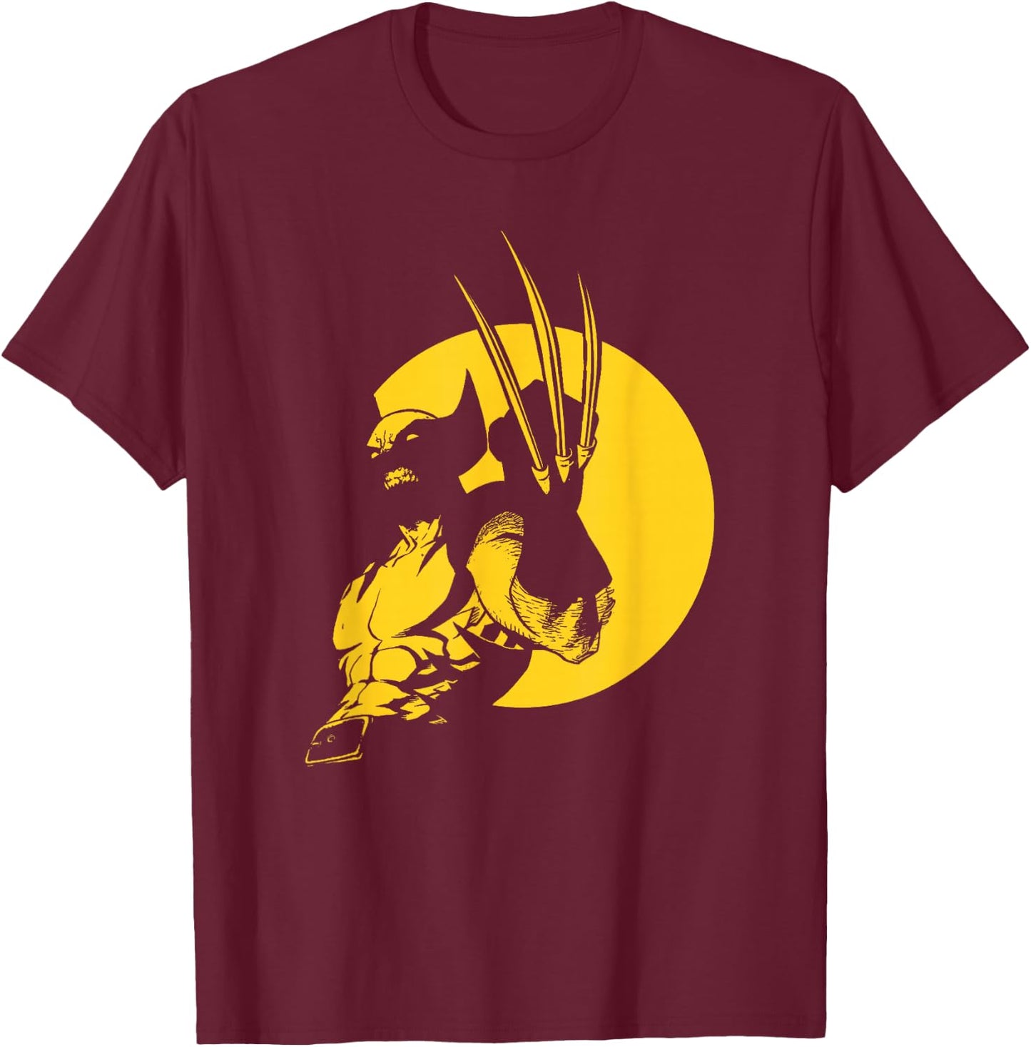 Marvel Wolverine Classic Logan X-Men Silhouette Poster T-Shirt - T-Shirt | Maroon