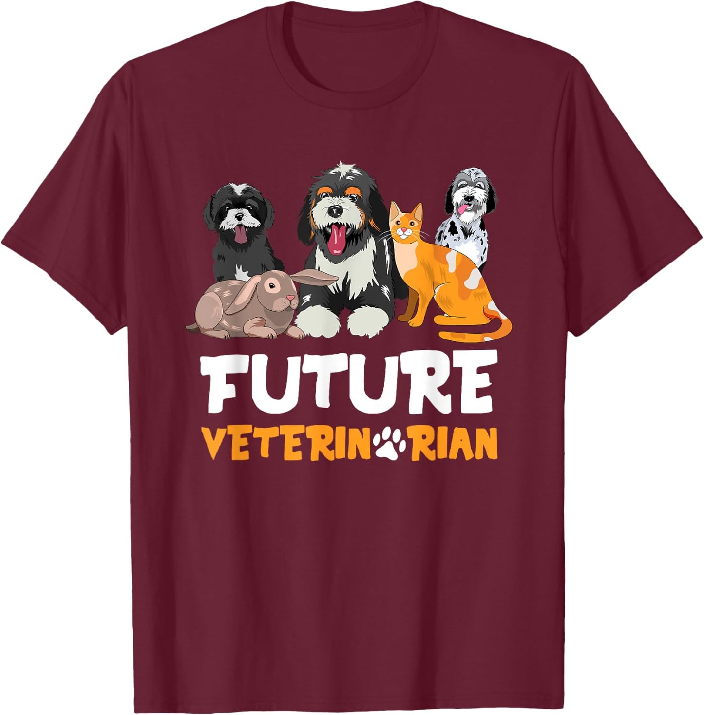 Future Veterinarian - Cute Aspiring Veterinarian Student T-Shirt - T-Shirt | Maroon