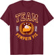 Thanksgiving Eating Team Pumpkin Pie Nutrition Facts T-Shirt - T-Shirt | Maroon