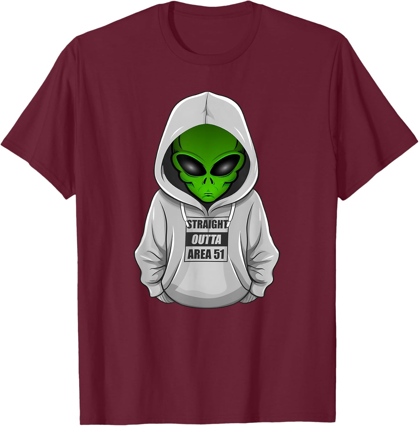 Cool Alien Halloween Costume Straight Outta Area 51 T-Shirt - T-Shirt | Maroon