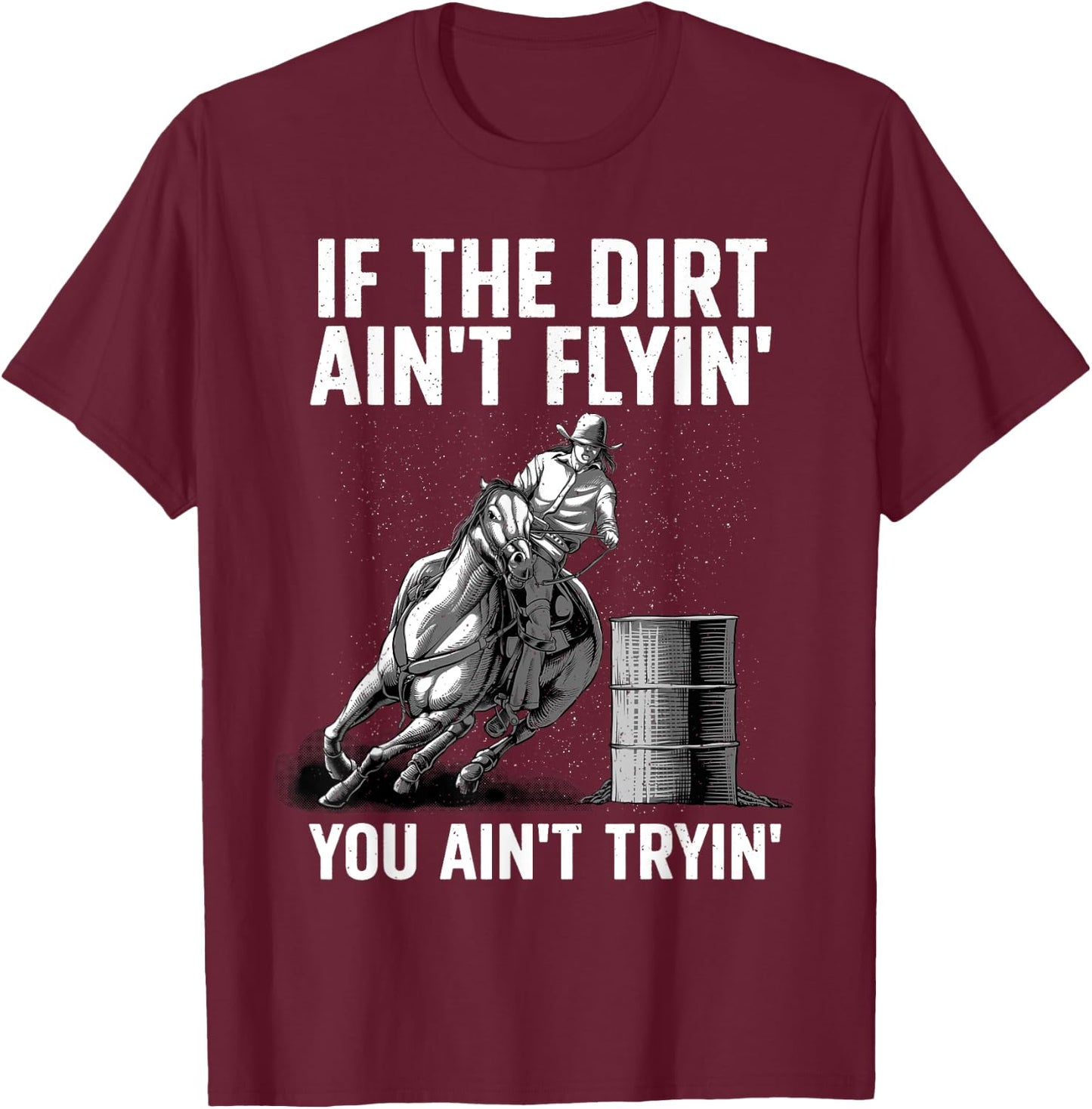 Funny Barrel Racing Design Women Barrel Racer Rodeo T-Shirt - T-Shirt | Maroon
