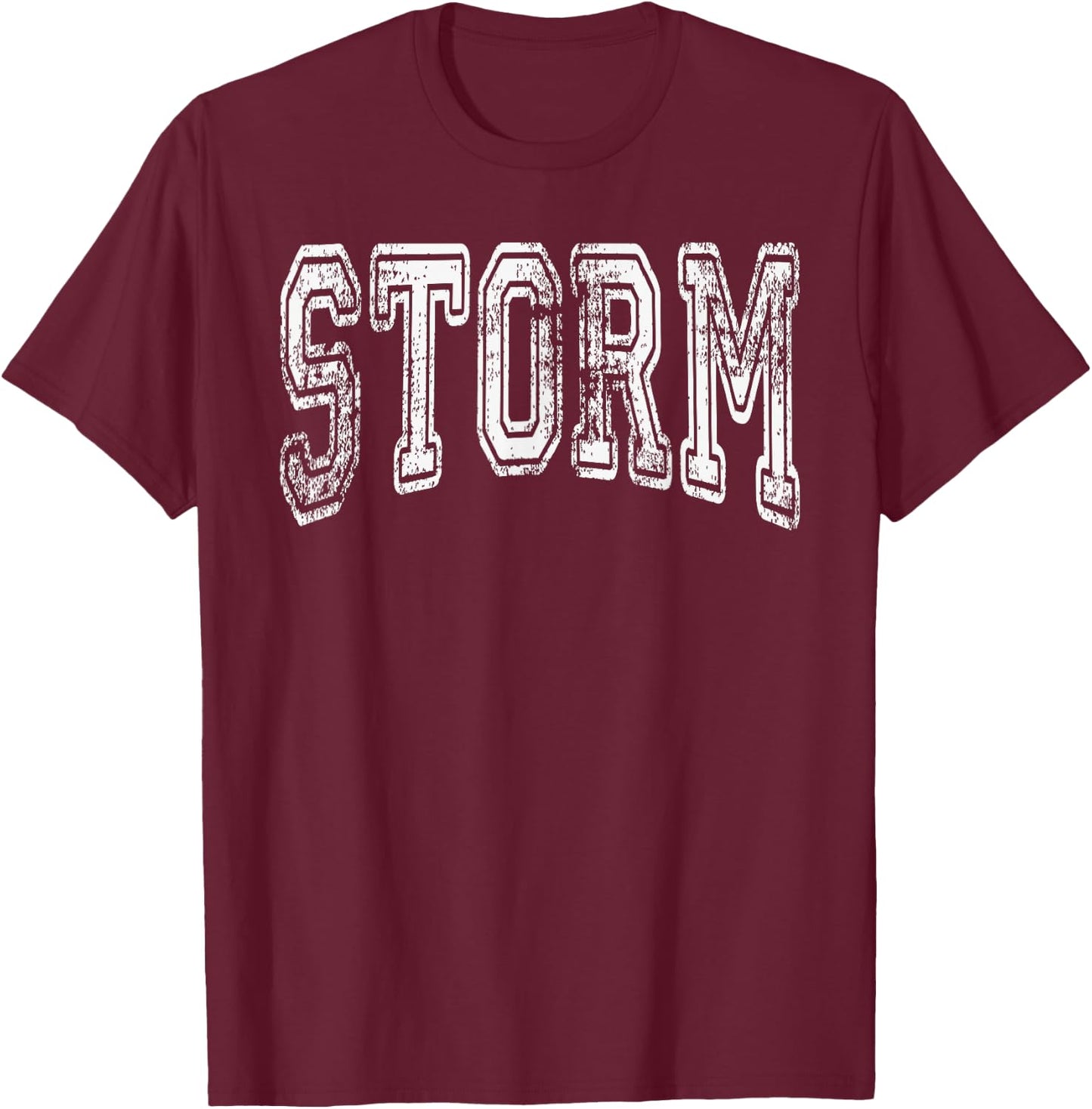 Storm Team Mascot Name Distressed Vintage School Sports Fan T-Shirt - T-Shirt | Maroon