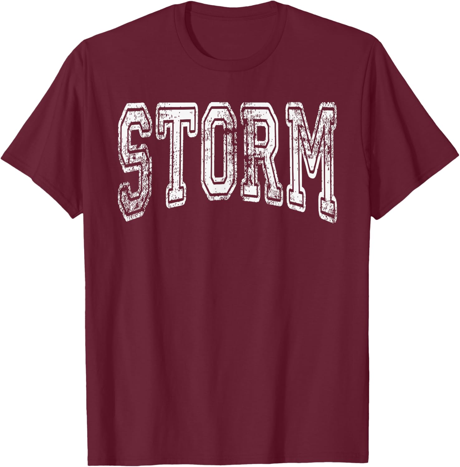 Storm Team Mascot Name Distressed Vintage School Sports Fan T-Shirt - T-Shirt | Maroon