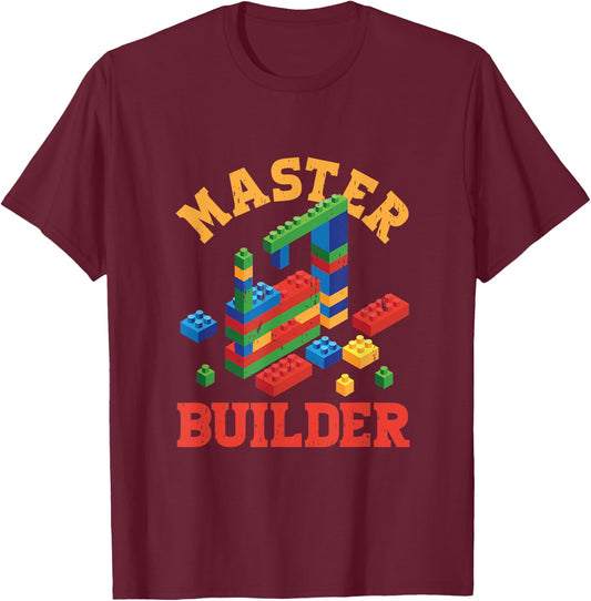 Master Builder Block Building Master Brick Builder T-Shirt - T-Shirt | Maroon