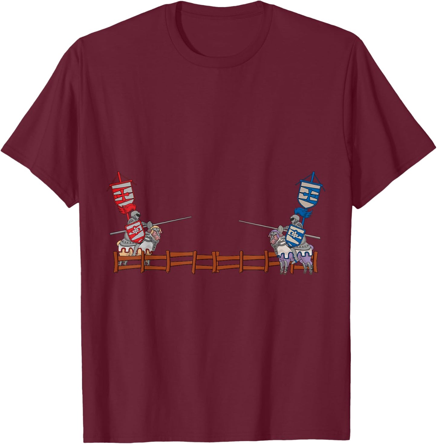 Jousting Fighting Knight Renaissance Festival Joust Medieval T-Shirt - T-Shirt | Maroon