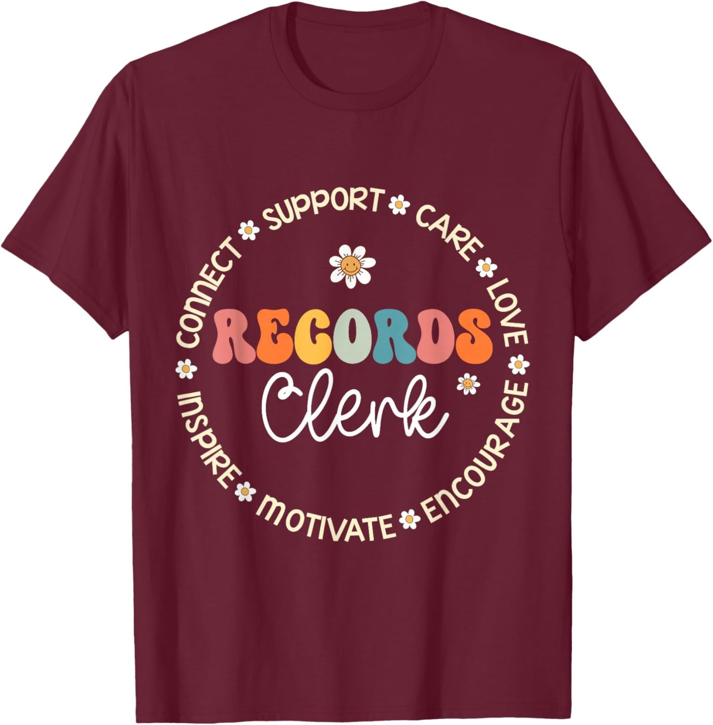Records Clerk Appreciation Week Back to School T-Shirt - T-Shirt | Maroon