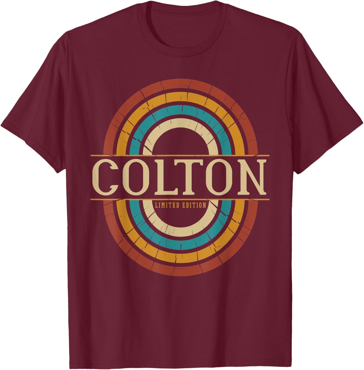 Colton Name Personalized Men Boys Vintage Appreciation T-Shirt - T-Shirt | Maroon