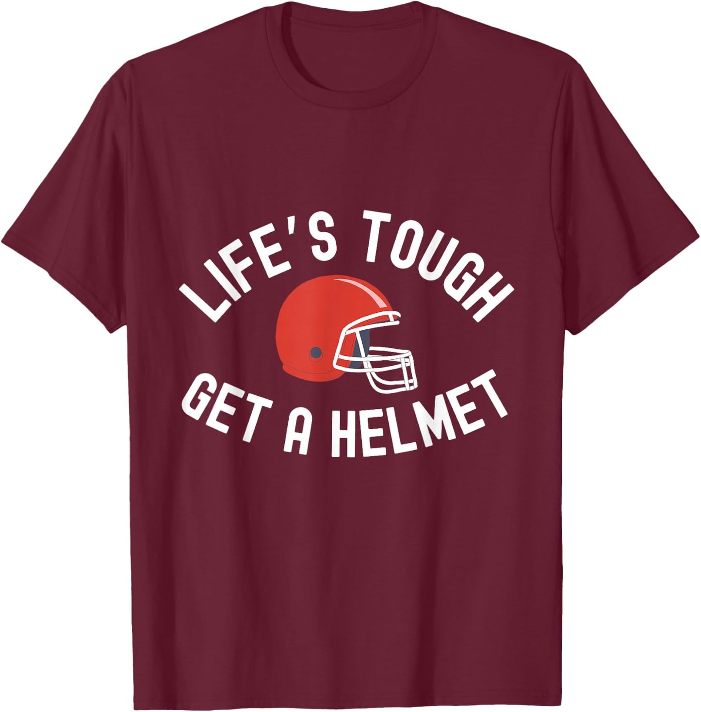 Funny Vintage Life's Tough Get a Helmet Man T-Shirt - T-Shirt | Maroon