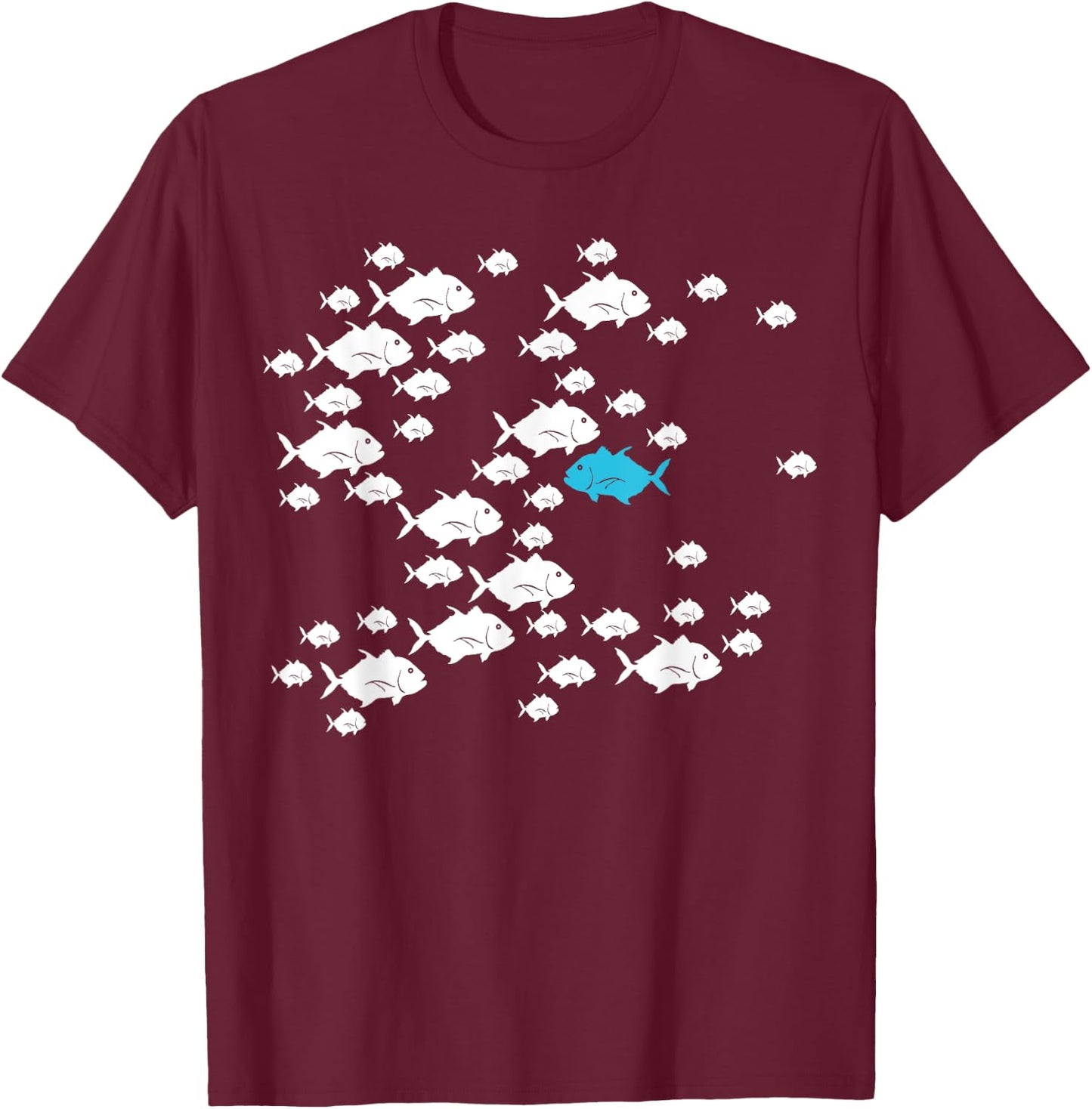Fish swim against current in the sea swim against the waves T-Shirt - T-Shirt | Maroon