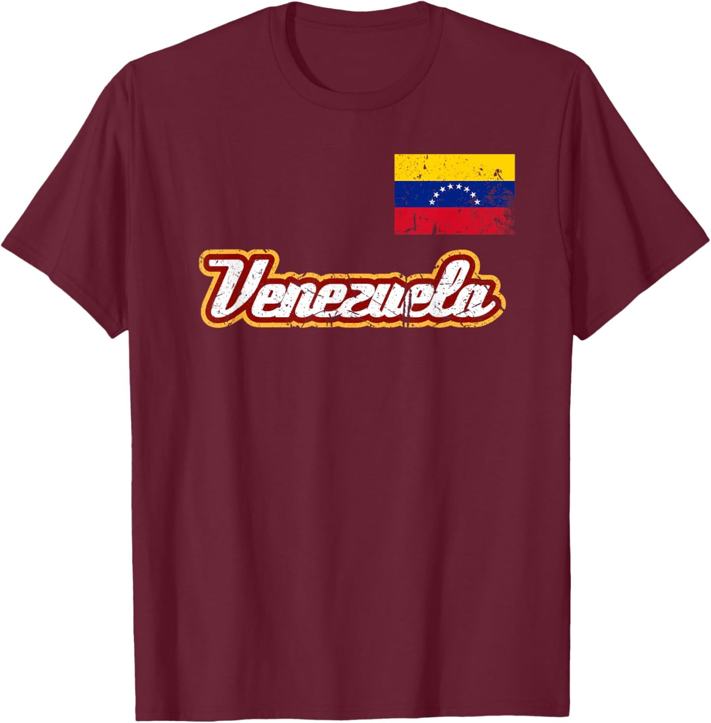 Venezuelan Baseball Player Venezuela Flag Baseball Team T-Shirt - T-Shirt | Maroon