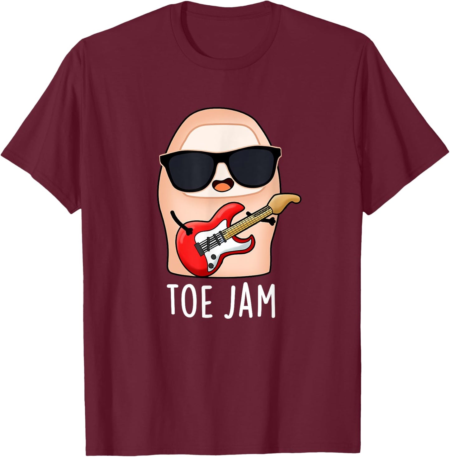 Toe Jam Funny Music Pun T-Shirt - T-Shirt | Maroon